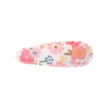 Barrette à cheveux à fleurs avec motifs roses et jaunes et bordure festonnée blanche - Style 28