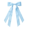 Nœud à cheveux en satin bleu clair avec doubles rubans pour accessoires de filles - Bleu Ciel (7)