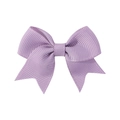 Mini lavender grosgrain ribbon hair bow clip for baby girls in solid purple color - Light Purple (434)