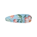 Barrette BB en tissu en forme de goutte bleu clair avec motif floral rose élégant - Style 33