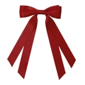 Pince à cheveux nœud rouge double couche avec longs rubans pour filles et enfants - Rouge Vif (12)