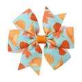 Thanksgiving turkey pumpkin bow hair clip in light blue with autumn leaf patterns - Light Blue Autumn Leaves (8)