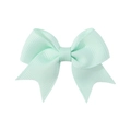 Mini mint green grosgrain ribbon hair bow clip for baby girls and infants - Mint (513)