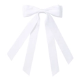 Elegante witte dubbellaagse satijnen strik haarclip voor kinderen en meisjes - Wit