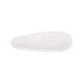 Barrette clic-clac blanche en tissu pour filles avec bordure festonnée et forme goutte - Style Dentelle Festonné Blanc Pur (10)