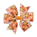 Grosgrain bow hair clip with autumn pumpkin print for Thanksgiving celebrations - Full Pumpkin Print (13)