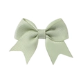 Mini sage green grosgrain ribbon hair bow clip for baby girls with classic design - Pale Green (567)