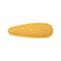 Barrette goutte jaune vif pour enfants avec texture en tissu tissé et bords ondulés - Style Tissé Festonné Jaune Vif (11)