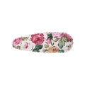 Barrette à cheveux en tissu à imprimé floral rose avec bords festonnés doux - Style 44