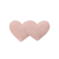 Paio di graziose mollette per capelli a forma di cuore rosa lavorate a maglia morbida - Stile Cuore Intrecciato in Maglia Rosa (7)