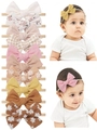 Pack de 10 diademas para bebé con lazos en tonos Morandi y suaves estampados florales - Estilo Color Morandi