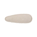 Barrette goutte mignonne en tissu beige à côtes avec bordure festonnée pour bébé - Style Tricoté Festonné Beige (14)