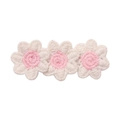 Barrettes à cheveux fleurs crochetées main en beige et rose pour petites filles - Style Rose (2)
