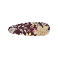Pince à cheveux fleurie en tissu rouge foncé avec bords festonnés pour les filles - Style 47