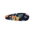 Barrette à cheveux à motif floral orange et jaune sur fond de tissu noir - Style 49