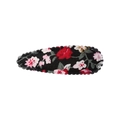Barrette à cheveux florale pour enfants avec motifs de fleurs rouges et roses sur fond noir - Style 50