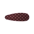 Barrette à cheveux en tissu doux avec fond marron foncé et motif à pois roses - Style 51