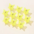 Set of 10 fluorescent yellow-green mini butterfly hair claws with matte finish - Fluorescent Yellow (10A-18)