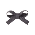 Handmade dark grey linen fabric bow hair clip for girls with premium textured weave - Dark Gray