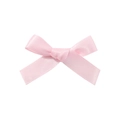 Delicate light pink satin ribbon bow hair clip with smooth texture for girls - Pink