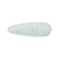 Barrette goutte vert menthe avec broderie florale blanche et bords festonnés - Broderie Florale Vert Menthe (27)