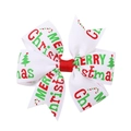 Pinza para el pelo con lazo blanco de Navidad y estampado Merry Christmas rojo y verde - Estilo Estampado Letras Merry Christmas (2)