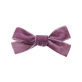 Deep purple velvet bow hair clip with soft texture for girls and kids fashion - Purple