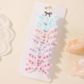 Five-piece set of lace-edged striped bow hair clips in assorted pastel colors for girls - Light Tone Stripe Plaid Style