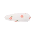 Barrette BB pour filles avec motifs floraux roses sur tissu en maille blanche douce - Style Imprimé Floral Blanc Rose (29)