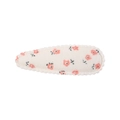 Barrette BB blanche pour enfants avec motif floral rose et bords en dentelle festonnée - Style Imprimé Feuille Florale Blanc (30)