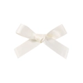 Mini cream satin bow hair clip with a smooth silk finish for girls' hairstyles - Cream