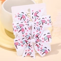 Lot de deux barrettes nœuds en ruban gros-grain blanc avec imprimé licorne arc-en-ciel - Motif Licorne Blanche (2A-1)