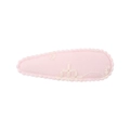 Barrette rose en tissu pour enfants avec broderie florale blanche et bord festonné - Style Broderie Blanc Rose Clair (36)