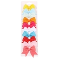 Juego de 10 pinzas para el pelo con lazo de cinta de grano grueso para bebés y niñas - Estilo Multicolor (10B)