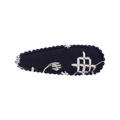 Barrette mignonne en tissu bleu marine avec broderie blanche pour filles et bébés - Broderie Fait Main Bleu Foncé (40)