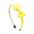 Diadema amarilla hecha a mano para niñas con lazo de cinta de falla y puntas suaves - Amarillo Brillante