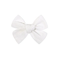 Pinza para el pelo para niños con lazo de lino y algodón blanco hecho a mano estilo zen - Estilo Minimalista Sólido / Blanco