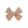 Barrette à cheveux pour enfants en coton et lin rose poudré avec nœud fait à la main - Vieux rose