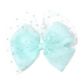Southeast Asian style light mint green mesh bow hair clip with chic polka dot design - Pale Green (313)