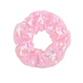 Elastico per capelli rosa chiaro con paillettes scintillanti e tessuto a rete - Rosa Chiaro (11)