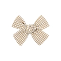 Barrette à cheveux faite main avec nœud en tissu vichy jaune et blanc à carreaux - Carreaux Jaunes