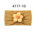 Diadema para bebé de nailon acanalado amarillo jengibre con linda flor en 3D - Amarillo Jengibre (4117-10)