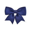 Navy blue grosgrain ribbon swallowtail hair bow clip for girls daily accessories - Dark Blue