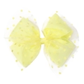 Children's yellow mesh hair clip with polka dot bow design for stylish girls - Yellow (617)