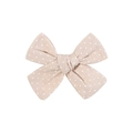 Pince à cheveux noeud fait main beige clair à pois blancs pour enfants et filles - Beige à pois