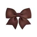 Cute dark brown grosgrain ribbon swallowtail bow hair clip for girls daily hair styling - Dark Coffee