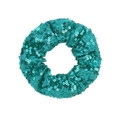 Elastico per capelli turchese con paillettes lucide con effetto squame di pesce - Ciano (35)