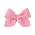 Pinza para el pelo con lazo rosa claro de 3,3 pulgadas en tela jacquard texturizada - Rosa Claro