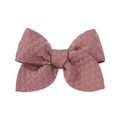 3.3 inch dusty pink handmade jacquard fabric bow hair clip with woven texture - Dusty Pink