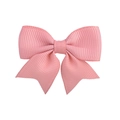 Cute pink grosgrain ribbon swallowtail bow hair clip for girls daily accessories - Pink